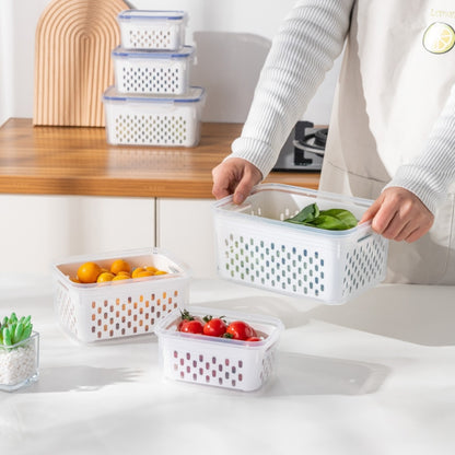 Fruit  & Vegetable Storage Containers for Fridge Produce with Lid