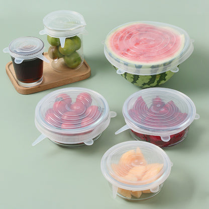 6Pcs Food Silicone Stretchy Lid Covers