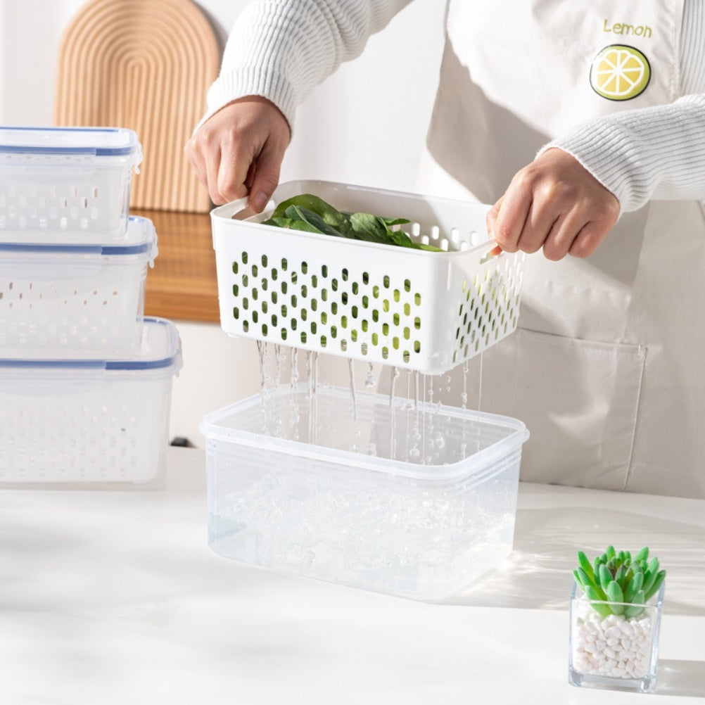 Fruit  & Vegetable Storage Containers for Fridge Produce with Lid