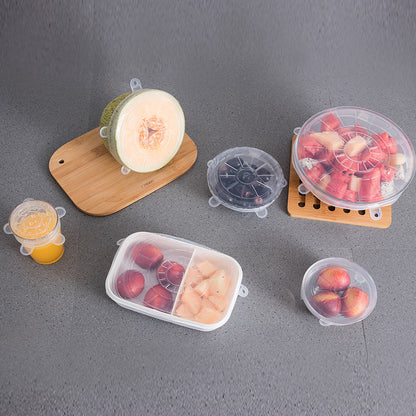 6Pcs Food Silicone Stretchy Lid Covers